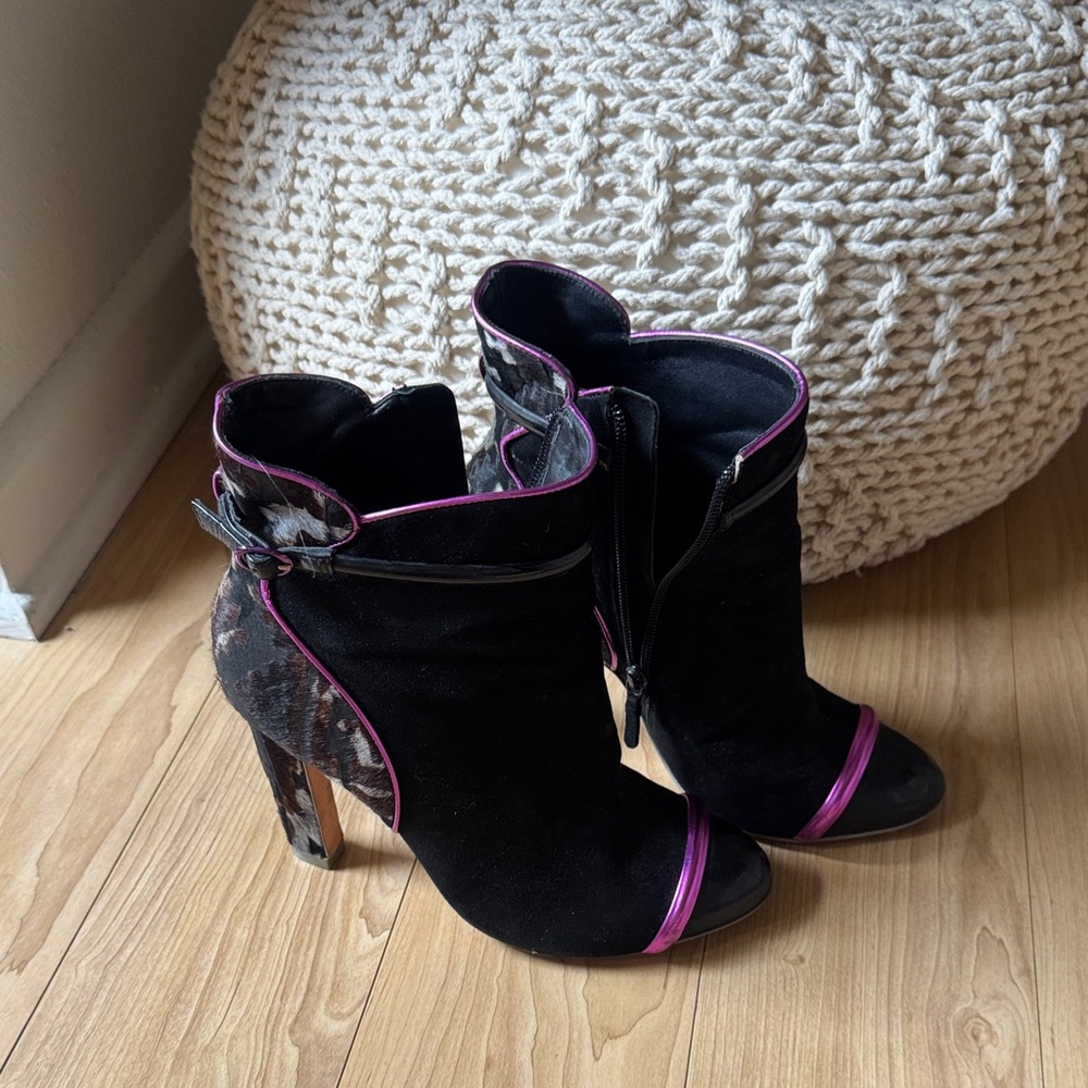 Sophia Webster Laney Aztec Suede Calf Ankle Boots